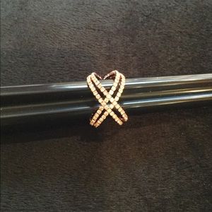 Rose gold adjustable Ring with Bling